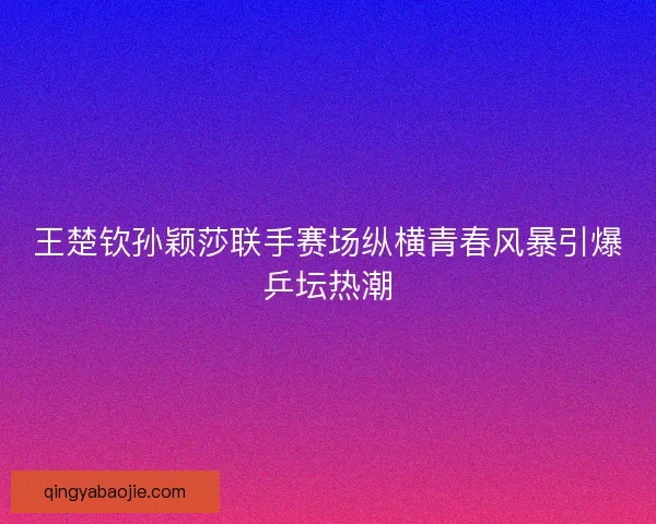 王楚钦孙颖莎联手赛场纵横青春风暴引爆乒坛热潮