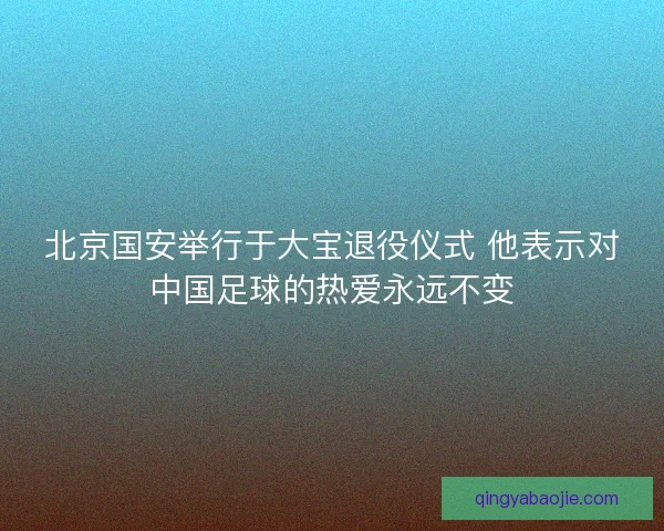 北京国安举行于大宝退役仪式 他表示对中国足球的热爱永远不变