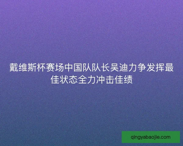 戴维斯杯赛场中国队队长吴迪力争发挥最佳状态全力冲击佳绩