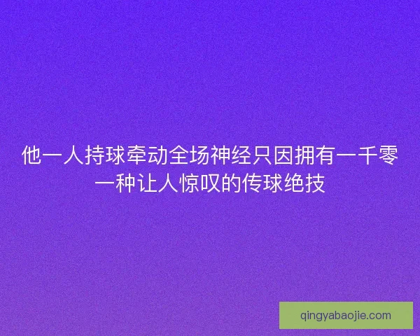 他一人持球牵动全场神经只因拥有一千零一种让人惊叹的传球绝技