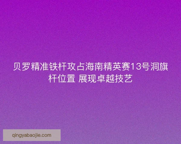 贝罗精准铁杆攻占海南精英赛13号洞旗杆位置 展现卓越技艺